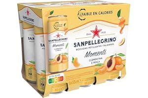 SAN PELLEGRINO SANPELLEGRINO Momenti bois gazeuse aromatisée clémentine peche - 4 packs de 6x33cl