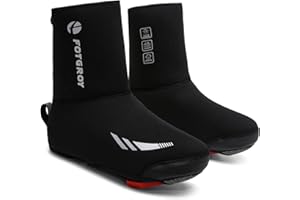 FOTGOAT Hiver Couvre Chaussures de Cyclisme Imperméables, Toison Chaud Thermique étanches Couvre Chaussures de Vélo de Route VTT MTB