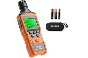 TopTes CT-300 Carbon Monoxide Detector, Audible & Visual Alarm, 0-5000PPM, CO Detector, for Home, Car, Camping& Travel, CO Alarm, Backlit LCD Screen - Orange