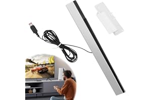 XUENIU Sensor Bar for Wii Infrared LED Replacement with 7ft Cable, Clear Adhesive Stand, Plug-and-Play Setup Compatibled with Nintendo Wiimote Remote, Motion Control Gaming Accessory
