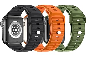 SONGSIER Paski sportowe kompatybilne z Apple Watch Ultra 49 mm, miękki silikonowy pasek do iWatch Ultra 2 Series 9, 8, 7, 6, 5, SE, 4, 3, 2, 1, zastępcze wodoodporne paski na nadgarstek 49 mm, 45 mm, 44 mm, 42