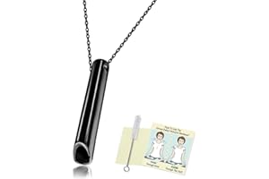IMENSE Natural Healing Necklace for Women and Men, Stress Relief Necklace with Stainless Steel Breathing Pendant for Meditation, Anxiety Relief, Relaxation, and Exercise (Black)