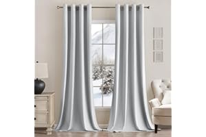 MIULEE Tende Velluto Bianco per Interni Tende Moderne, Elegante Tende Velluto per Camera da Letto, 2 Pezzi Tende Termiche Invernali Finestra Velluto, Ognuna Alta 280 CM, Tenda Velluto Soggiorno