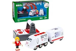 BRIO 33510 Fjärrstyrt passagerartåg | Remote Control Travel Train. 4 delar. Leksakståg med tillbehör. För barn från 3 år. För tågälskare.