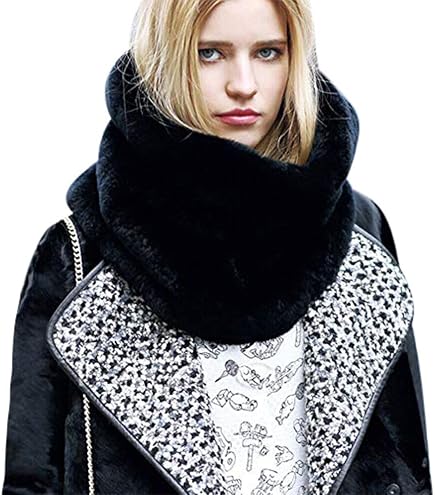 Femmes Hiver Fausse Fourrure Écharpe Cou Chaud Doux Moelleux Wrap Col Femmes Hiver Fausse Fourrure Écharpe Cou Chaud Doux Moelleux Wrap Col
