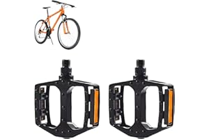 LOUUUOU 2PCS Bike Pedals,Non-Slip Mountain Bike Pedals with Reflectors,Suitable Flat for Road&Mountain Trekking and City Bike
