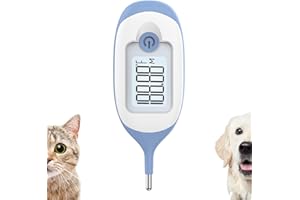 MINDPET-MED Termometro per animali domestici, Friendly Short Probe,Comfort Flexible,10 Sec Reading, termometro rettale per cani Cats, 30 coperture per campioni incluse
