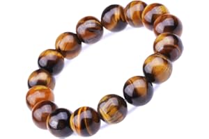 Feilok Enerigearmband Energie Armband Armkette EnergieStein Kugelkette Tigerauge von Natur Perlen Perle für Kinder, Damen und Herren