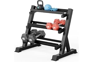 ‎DRIPEX Dripex 3-Ebenen hantelständer kurzhanteln, Passend zu Hanteln, Kettlebells, Langhanteln,Max.500kg Einstellbar hantel ständer, Platzsparendes Fitness-Rack für Zuhause(keine Hanteln)