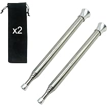 Soufflet De Poche Télescopique En Acier Inoxydable - Tube à Feu Pour Camping, Survival, Allumer Feu De Camp - 2 Pièces - 5