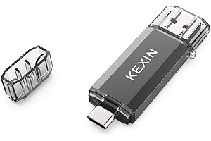 KEXIN Clé USB Type C 64Go 3.0 OTG Clef USB 3.0 et USB C 64 Go 2 en 1 Cle USB Flash Drive à Capuchon pour PC et Huawei Xiaomi Smartphone Doté Type C et OTG Activé (Noir)