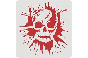 FINGERINSPIRE Bleeding Scary Skull Sturdy Stencil 30x30cm Horror Human Skeleton Sheet Template Large Painting Decoration Reusable Mylar Template for Wall and Fabric Wood Signs Halloween Home Decor