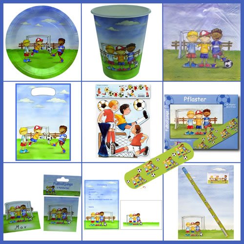 12-teiliges Einladungen-Set * FUSSBALLJUNGS * mit 6 Einladungskarten und 6 Umschläge für Kindergeburtstag // Kinder Geburtstag Party Einladung Karten Jungen Fussball - 2