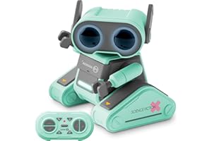 YIKANWEN Jouet Robot télécommandé Rechargeable, avec Yeux LED, Musique et Sons Amusants, adapté aux Enfants de 3 4 5 6 7 8 Ans, Un pour Les Enfants-Bleu