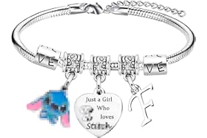 WAECEIP St** Bracelet with Initial Letter Bracelets for Women Girls Birthday Christmas St** Gifts St** Stuff Just A Girl Who Loves St**