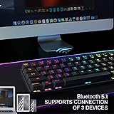 Dierya 60% mechanische Gaming-Tastatur, Bluetooth 5.1 Verkabelte/Kabellose Computer-Tastatur - 63 Tasten Kompakt mit RGB-Hint