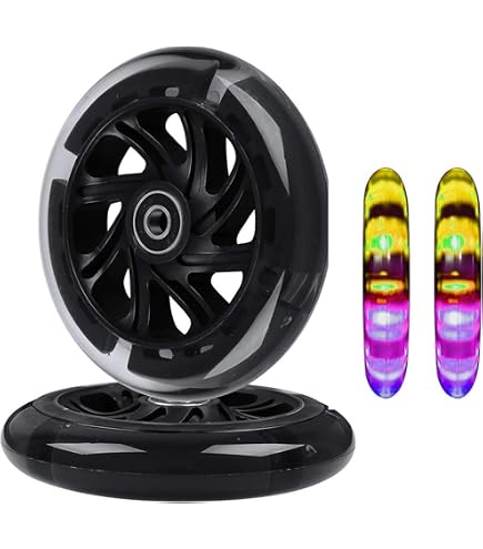 Lot De 4 Roues De Rechange Pour Trottinette Freestyle - 2x120mm + 2x80mm En PU Haute Résistance