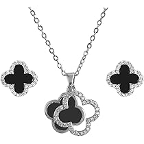 XIWCAFC Ensemble De Bijoux Trèfle à Quatre Feuilles Pour Femme