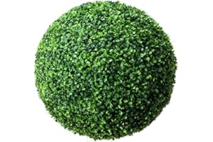Liummrcy Plantas de Bola de cúpula de Hierba Artificial Bola de plástico Verde Planta Bola decoración de boj de Bola, Bola de boj de Hoja Artificial Bola Realista Planta Falsa 37cm