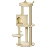 PawHut Tree Scratching Post for Cats 104 cm Platforms 48 x 48 x 104 cm | Scratching Post for Cats, Shelter, Sisal Posts, Hang