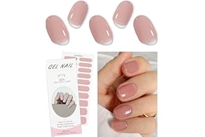 JMEOWIO Gel Semicurado de Pegatinas Rosa Crema Sólido Gel Semi-Curado Nail Art Stickers Decoración