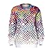 Damen Langarm Sweatshirt Bluse Pullover Full Print S-XL Flowers Labirynth [038]
