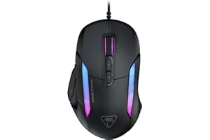 ‎TURTLE BEACH Turtle Beach Kone II – Ergonomische RGB-Gaming-Maus, 26K DPI Optischer Sensor, optische Schalter mit 100 Mio. klick-Lebensdauer, 23 programmierbare Funktionen, 4D-Scroll-Rad, Schwarz