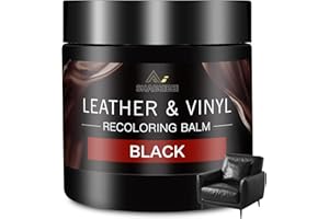 SHABEIBEI Leather Recoloring Balm and Scratch Repair Kit – 200ml Black Leather Restorer for Couches, Furniture, Car Seats – Leather Paint & Stain for Sofa, Chairs, Bags, and More
