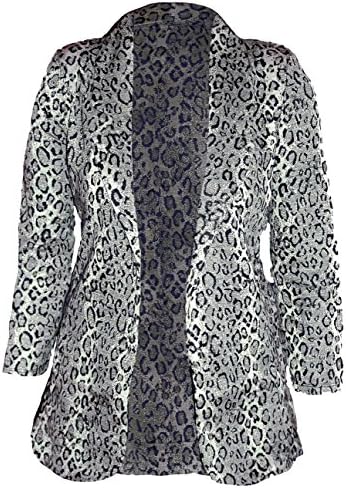 Ex Next Grey Black Shiny Animal Printed Blazer Coat Jacket Top Size 6 8 12 (UK 6)