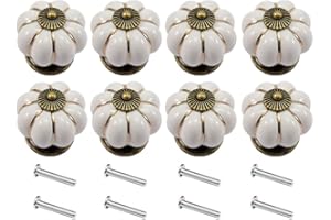 clarmonde 8 ceramica zucca maniglia pull pulsanti mobili armadio cassetto pulsanti (bianco)