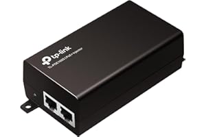 ‎TP-LINK TP-Link TL-POE160S PoE+ Injektor (2 Gigabit-Ports, kompatibel mit 802.3af /at, Gesamtleistung mit bis zu 30W, Wandmontage und Desktop-Design, Plug and Play) Schwarz, único