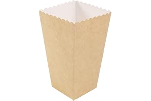 JOYSKY 15 sztuk torebek na popcorn, małe pudełka na popcorn, retro torebki na popcorn, cukierki, słodycze, papier typu kraft, przekąski, przekąski, przekąski, na przekąski, cukierki, popcorn, torebki