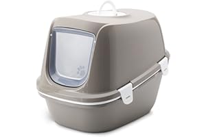 Savic - Lettiera per gatti “Reina”, con coperchio e setaccio, 4 pezzi, 64 x 46 x 48 cm