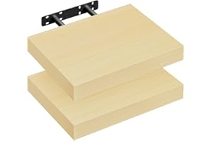WOLTU Estantería Flotantes Baldas 30cm, Juego de 2 Estante para Pared de Tablero de Madera RG9371kei-2