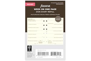 Filofax Pocket week per page 4 language cotton cream 2026 diary 26-68239