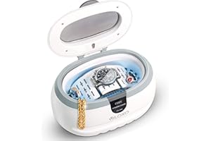 VLOXO Ultrasonic Cleaner,600ML 50W Jewellery Cleaner Silver Cleaner for Jewelry Silver Rings Necklace Pandora Bracelets Shavers Dentures Glasses Watches Razors TattooTools Guiness Surger Cans