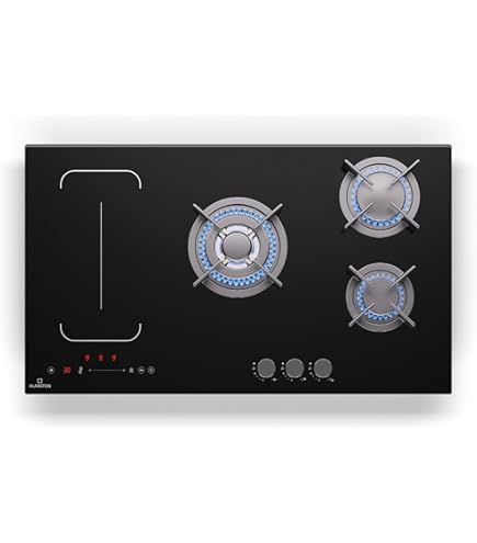 Plaque De Cuisson Mixte DE DIETRICH DPE3601XM - 3 Feux Gaz + 1 Feu électrique, Inox, 51x60 Cm