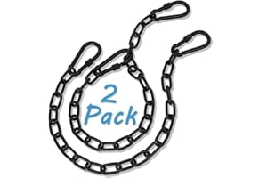 Panexf Lot de 2 chaînes d'extension solides pour fauteuil suspendu - Diamètre : 5 mm - Longueur : 100 cm - Avec 4 mousquetons - Pour hamac, chaise suspendue, sac de sable