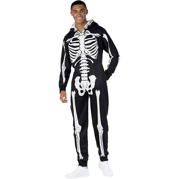 Costume Scheletro Da Donna Per Halloween | Tuta Aderente A Maniche - 3