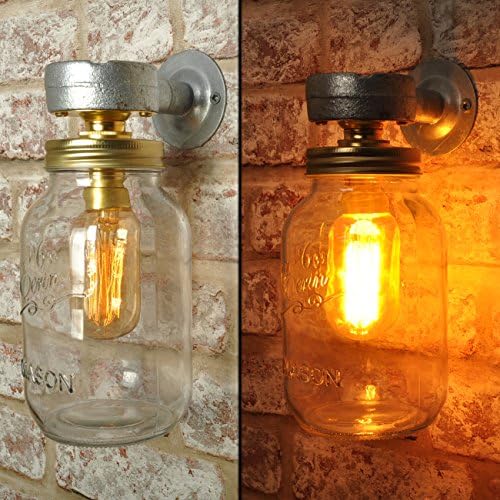 THE CARTER Wall Light New Industrial Style KILNER Jar Vintage Retro Lighting Sconce works with led Bar, Restaurant, Loft…