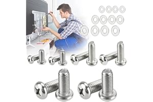 ZACUDA 12 PCS Tornillos M4 M6 M8 y Arandelas de Acero Inoxidable - Universales para TV y Monitor de Cabeza Redonda