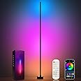 Miortior Corner Floor Lamp - Smart RGB LED Corner Lamp with App and Remote Control, 16 Million Colours & 68+ Scene, Music Sync, Timer Setting - Ideal for Living Rooms, Bedrooms, and Gaming Rooms