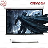 Codegen AX-20 200x200cm Siyah Fonlu Storlu Kilitleme Mekanizmalı Projeksiyon perdesi, Beyaz