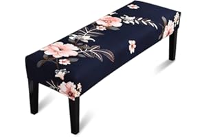 Liykimt Bench Covers for Dining Room Kitchen Dinner Table Extra Large or Small Anti-Dust Removable Washable Upholstered Indoor Seat Protector Cushion Chair Slip Living Bedroom krfooonn(Dark Navy)