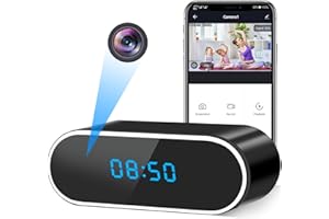 UYIKOO Cámara Espía Oculta WiFi, 2,4G/5G WiFi Mini Camara Espia 1080P HD, 120° Reloj con Cámara con Visión Nocturna Detección De Movimiento
