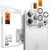 Spigen Glas.tR EZ Fit Optik Pro Camera Protector for iPhone 17 Pro, iPhone 17 Pro Max, 2 Pack, Silver, Individual Protection,