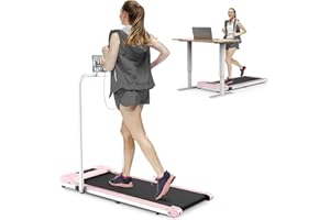 Jupgod Folding Treadmill, 2.5HP Under Desk Treadmill Adjustable Speeds 1-10km/h Walking Running Machine for Home Cardio Exercise