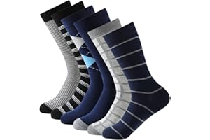 Balseti Calcetines Formales y Básicos para Hombres. Calcetines Rayas, Rombos. 85% Algodón. Pack 6 Pares. Tallas 35-38, 39-42 y 43-47