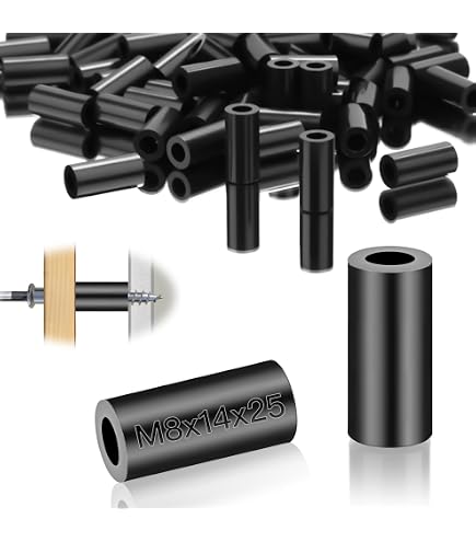 YOKIVE 250pz Nero Rotondo Distanziale, Non Filettato Rondelle Con Alto