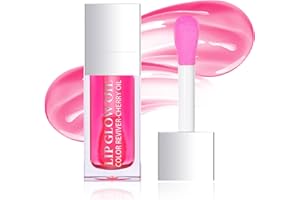 Ofanyia Hydrating Lip Glow Oil, Plumping Lip Gloss Tinted Lip Balm Transparent Lip Care, Long Lasting Hydrating Lip Gloss Tinted Lip Non-sticky, Lip Tint Lip Care Oil for Dry Lip (007# Raspberry)